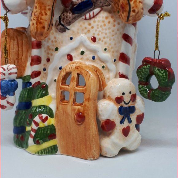 Christmas Ornament Gingerbread House Tea Light Cover or Shelf Display 7x4 - Picture 3 of 5